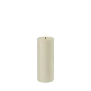 Uyuni Led Pillar Candle Oyster Grey 7,8 x 20 cm