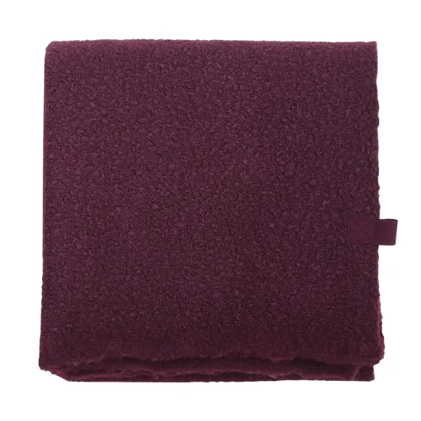Plaid bouclé aubergine 150x170cm