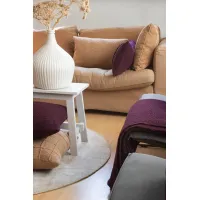 Plaid bouclé aubergine 150x170cm