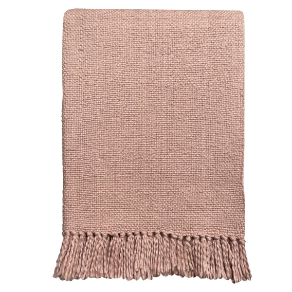 Powder pink 100% cotton throw Malagoon