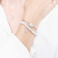 Edelsteen Kaart Blauwe Agaat zilver armband