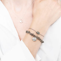 Edelsteen Kaart Labradoriet zilver armband