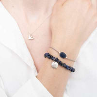 Edelsteen Kaart Lapis Lazuli zilver armband