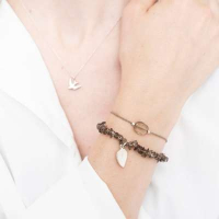 Edelsteen Kaart Rookkwarts zilver armband