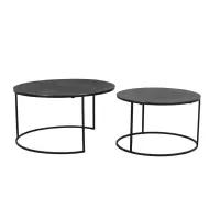 Set salontafels relief zwart nikkel 