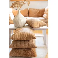 Kussen grof rib camel 57x38cm