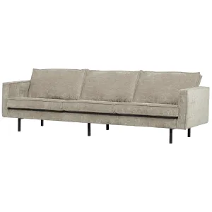 WOOOD Rodeo 3-zits bank ribstof donkerzand