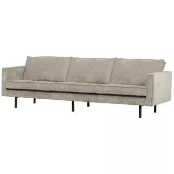 WOOOD Rodeo 3-zits bank ribstof donkerzand