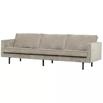 WOOOD Rodeo 3-zits bank ribstof donkerzand