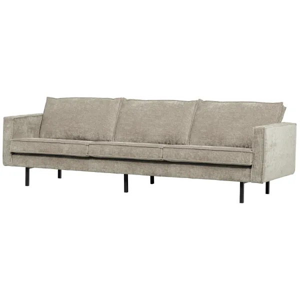 WOOOD Rodeo 3-zits bank ribstof donkerzand