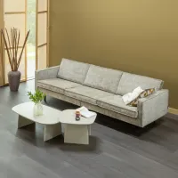 WOOOD Rodeo 3-zits bank ribstof donkerzand