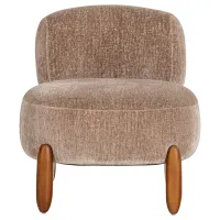 WOOOD Runi Fauteuil Hout Velvet Zand 