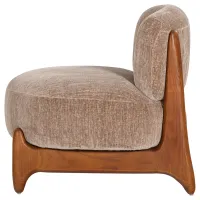 WOOOD Runi Fauteuil Hout Velvet Zand 