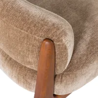WOOOD Runi Fauteuil Hout Velvet Zand 
