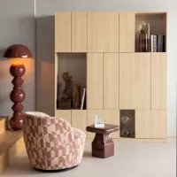 Serra draaifauteuil grafisch patroon oudroze