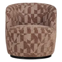 Serra draaifauteuil grafisch patroon oudroze