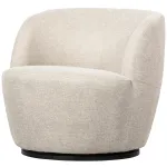 WOOOD Serra draaifauteuil geweven stof off white