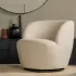 WOOOD Serra draaifauteuil geweven stof off white