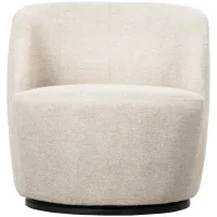 WOOOD Serra draaifauteuil geweven stof off white