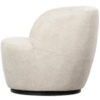 WOOOD Serra draaifauteuil geweven stof off white