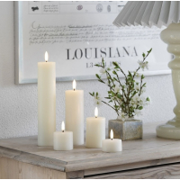 Uyuni stompkaars pillar candle 5 x 7,5 cm Nordic White