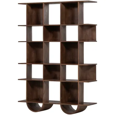 Sinne boekenkast mango hout walnoot 180x130CM WOOOD