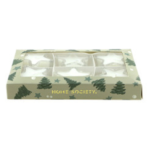 Home Society Kaarsenset Star Gift wit 
