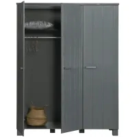 WOOOD Dennis 3-deurs kast grenen steel grey geborsteld