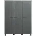 WOOOD Dennis 3-deurs kast grenen steel grey geborsteld