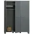 WOOOD Dennis 3-deurs kast grenen steel grey geborsteld