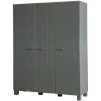 WOOOD Dennis 3-deurs kast grenen steel grey geborsteld