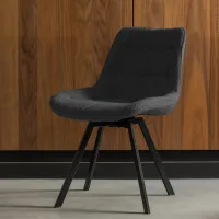 Sutton draaistoel boucle antraciet per 2 stuks