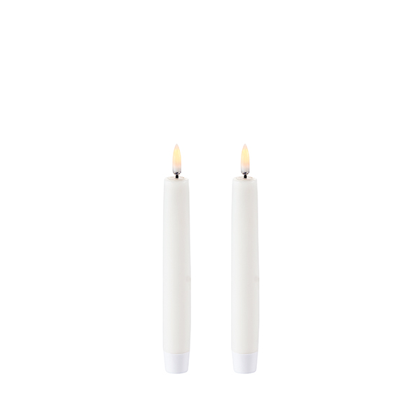 Set a 2 korte Uyuni dinerkaarsen nordic white 15 cm