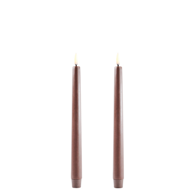 Uyuni Dinerkaars Taper Candle Bruin Brown 2,3 x 25,5 cm (set a 2)