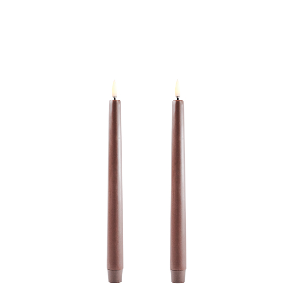 Uyuni Dinerkaars Taper Candle Bruin Brown 2,3 x 25,5 cm (set a 2)