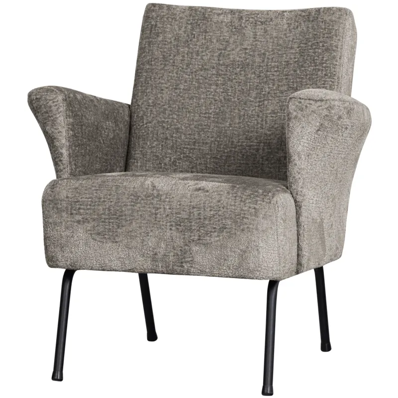 WOOOD Muse fauteuil grof geweven stof taupe