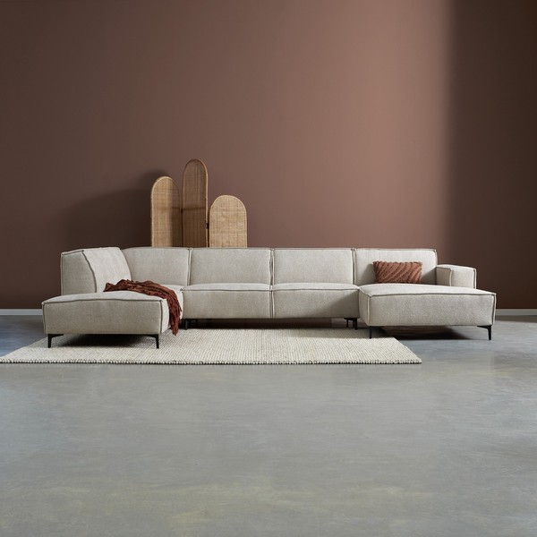 RIVER U bank chaise longue rechts stof Majestic 603