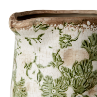 Kruik aardewerk wit groen