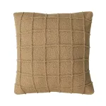 Kussen bouclé vlakjes camel 55x55cm