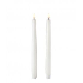 Uyuni Taper Dinerkaarsen Nordic White 2,3 x 20,5 cm set a 2