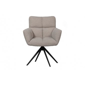 WOOOD Vinny Draaistoel met armleuning Bouclé Zand