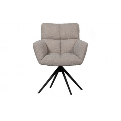 WOOOD Vinny Draaistoel met armleuning Bouclé Zand