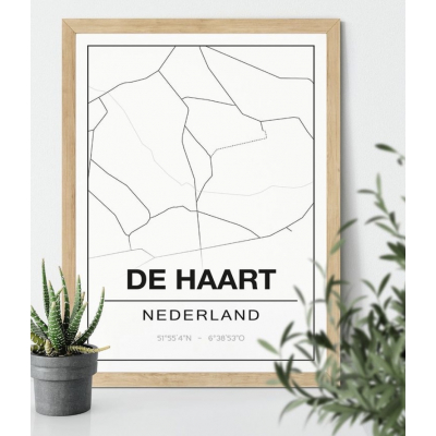 Ansichtkaart plattegrond De Haart