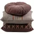 WOOOD Aziz Kussens Velvet Bruin/Naturel – Set van 3