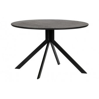 WOOOD Bruno eettafel rond MDF zwart doorsnee 120 cm