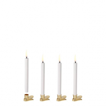 Christmas Taper Candles Kerstboomkaarsjes met goudkleurige clip (4 pack)