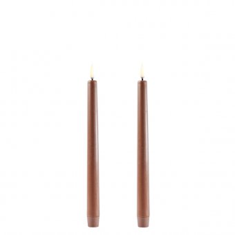 Uyuni dinerkaars taper candle Caramel 2,3 x 25,5 cm (set a 2)