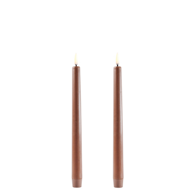 Uyuni dinerkaars taper candle Caramel 2,3 x 25,5 cm (set a 2)