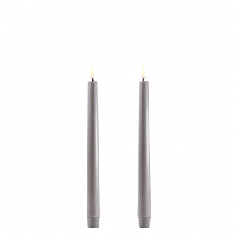 Uyuni dinerkaars taper candle grijs grey 2,3 x 25,5 cm (set a 2)