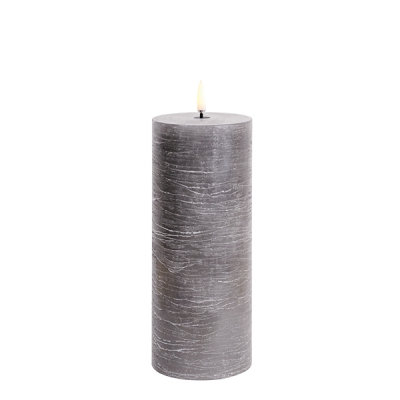 Uyuni stompkaars pillar candle grey 7,8 x 20 cm